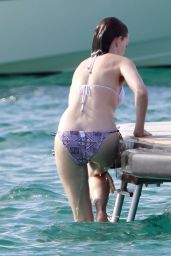 Anne Hathaway in a Bikini on a Yacht in Spain, August 2015