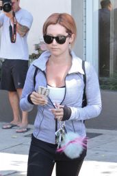 Ashley Tisdale in Leggings - Leaving Rise Movement in West Hollywood, August 2015