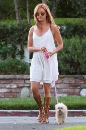 Ashley Tisdale - Walking her Dog in Beverly Hills, August 2015
