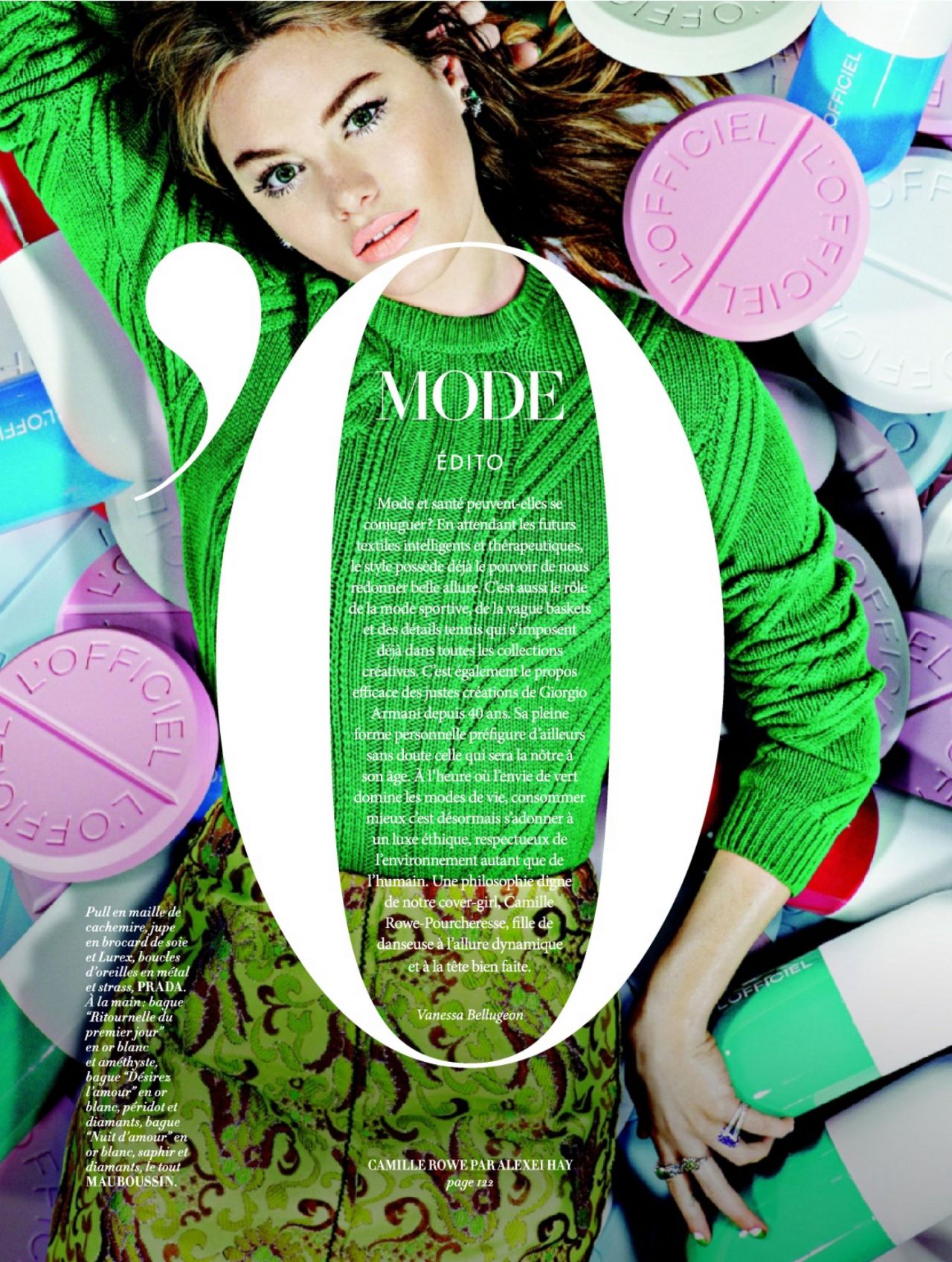 CAMILLE ROWE in LOfficiel Paris Magazine, January 2014 