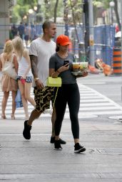 Chantel Jeffries Booty in Tights - Visited a Starbucks and Left With a Tray of Beverages in Toronto
