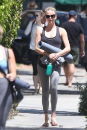 Charlize Theron in Tights at Yoga Class in Los Angeles, August 2015