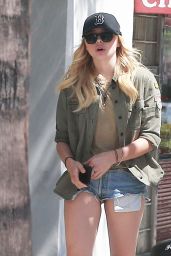 Chloe Moretz Leggy in Jeans Shorts – Out in LA, August 2015