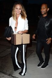 Chrissy Teigen Night Out Style - Outside Craigs Restaurant, August 2015