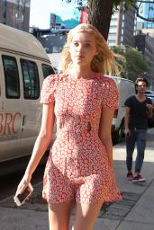 Elsa Hosk in Mini Dress - Out in New York, August 2015