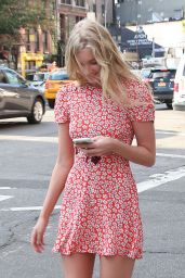 Elsa Hosk in Mini Dress - Out in New York, August 2015