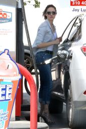 Emmy Rossum in Jeans - Leaving Lemonade and Getting Gas in West Hollywood