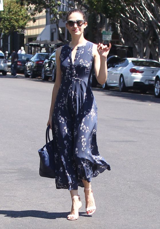 Emmy Rossum in Summer Dress - Out in West Hollywood, August 2015