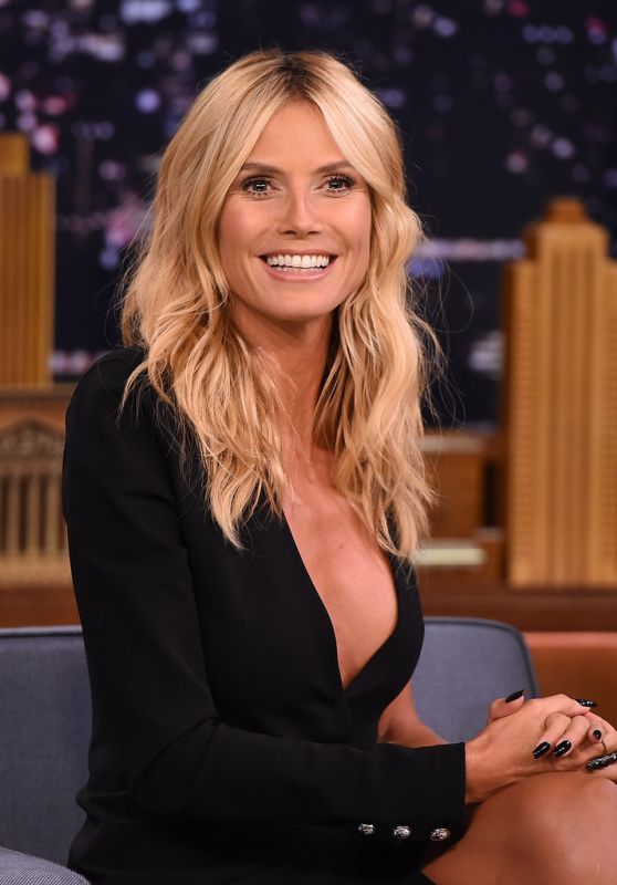 Heidi Klum on The Tonight Show With Jimmy Fallon in NYC, August 2015