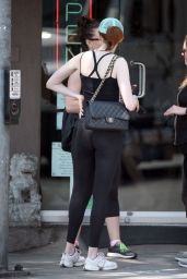 Karen Gillan in Tights at the Gym in West Hollywood, August 2015