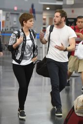 Kate Mara Airport Style - Arriving at the JFK Airport in New York, July 2015