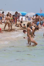 Katie Cassidy in White Bikini on the Beach in Miami, August 2015