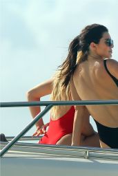 Kendall Jenner in Black Swimsuit - St. Barts, August 2015