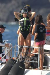 Kendall Jenner in Swimsuit on a Water Jet Pack in St. Barts, August 2015