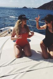 Kendall Jenner & Khloe Kardashian - On a Boat - Instagram Pics, August 2015
