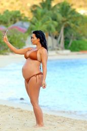 Kim Kardashian – Bikini Candids in St. Barts, August 2015