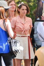Kristen Stewart on the Set of a New Woody Allen Movie in Los Angeles, August 2015