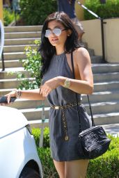 Kylie Jenner Leggy in Mini Dress - Out for Lunch at Sugar Fish in Calabasas, July 2015