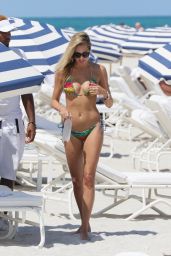 Lauren Stoner in a Bikini at a Beach in Miami, August 2015