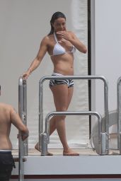 Michelle Rodriguez in a Bikini on a Boat in Formentera, August 2015