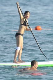 Michelle Rodriguez Paddle Boating in Bikini - Sardinia, August 2015