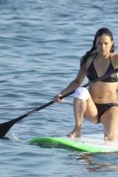 Michelle Rodriguez Paddle Boating in Bikini - Sardinia, August 2015