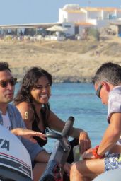 Michelle Rodriguez Walk Along the Beach With Friends in Formentera, August 2015