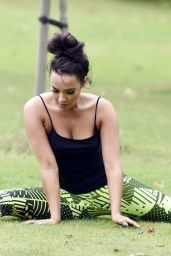 Stephanie Davis - Workout in a Park in Manchester, July 2015