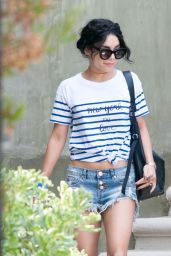Vanessa Hudgens in Jeans Shorts - Leaving Her House in Studio City, August 2015