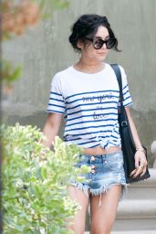 Vanessa Hudgens in Jeans Shorts - Leaving Her House in Studio City, August 2015