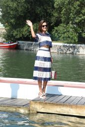 Alessandra Ambrosio Navy Style - Boards a Boat at the Excelsior Hotel in Venice, September 2015 