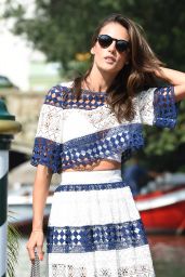 Alessandra Ambrosio Navy Style - Boards a Boat at the Excelsior Hotel in Venice, September 2015 