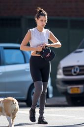 Bella Hadid in Leggings - Going Home After the Gym in New York, September 2015