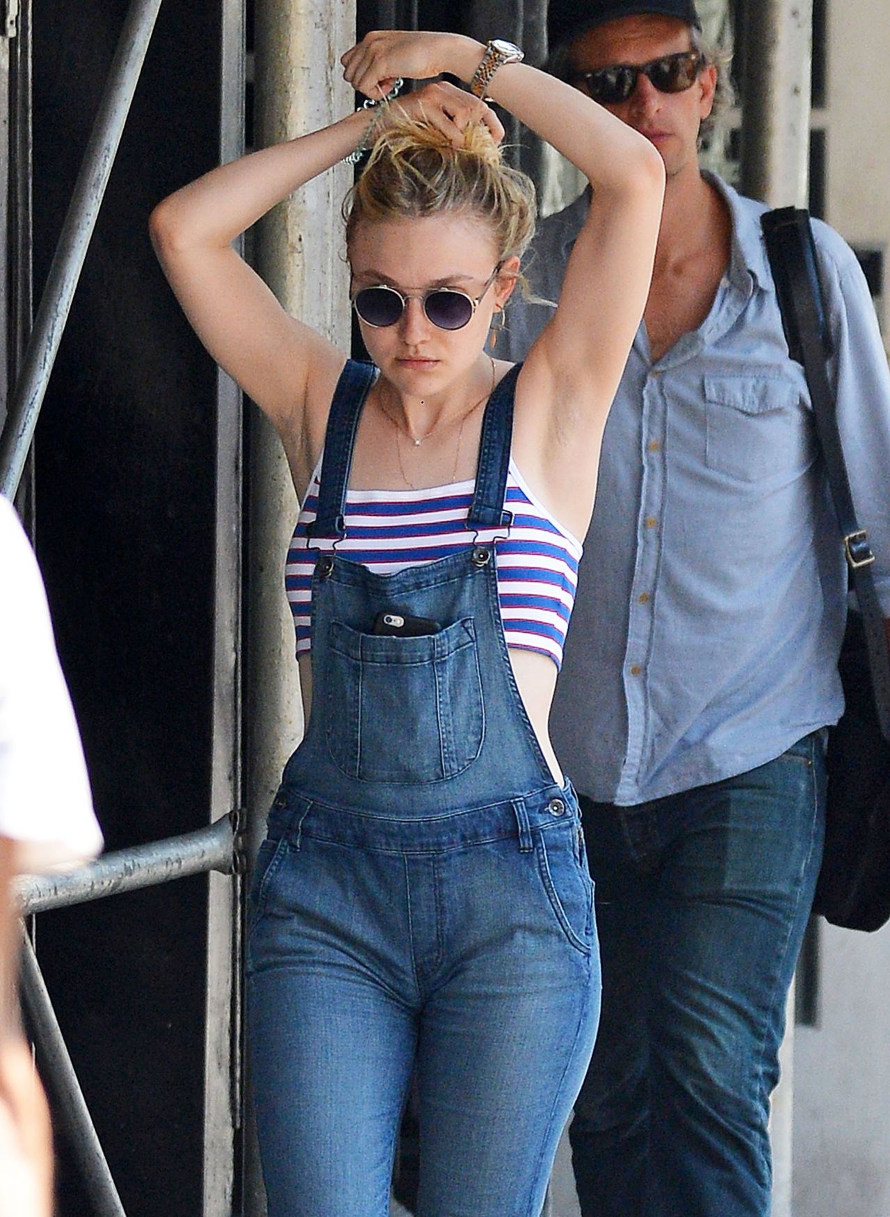 Dakota Fanning Jumpsuit Street Style Out In New York City September 2015