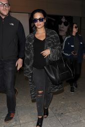 Demi Lovato Airport Style - Heathrow Airport in London, September 2015