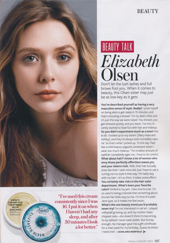 Elizabeth Olsen - Instyle Magazine USA August 2015