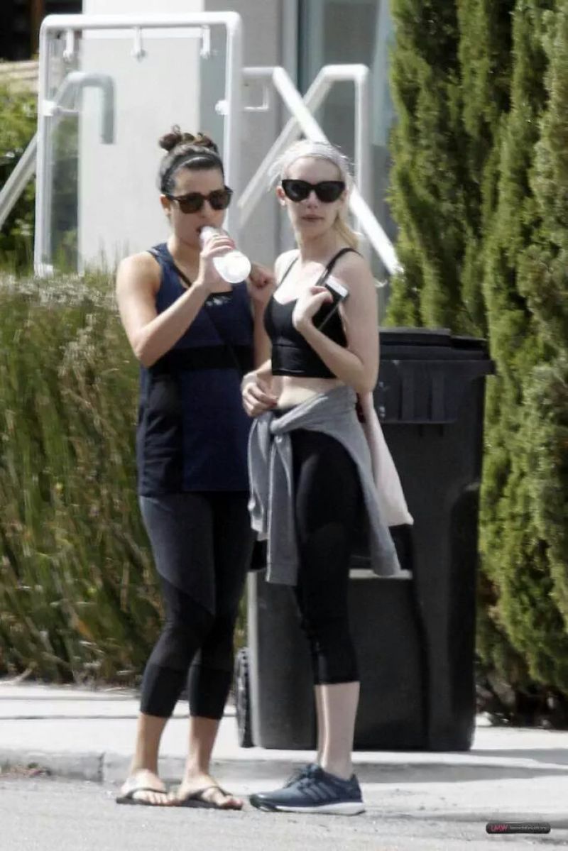 Emma Roberts and Lea Michele Shopping at Whole Foods in New Orleans, September 2015