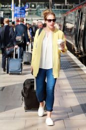 Gemma Atkinson at Manchester Station in UK, September 2015
