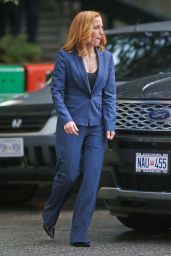 Gillian Anderson On the Set of The X-Files in Vancouver, September 2015