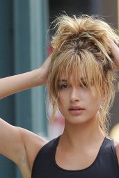 Hailey Baldwin - On Set of a Photoshoot in NYC, September 2015