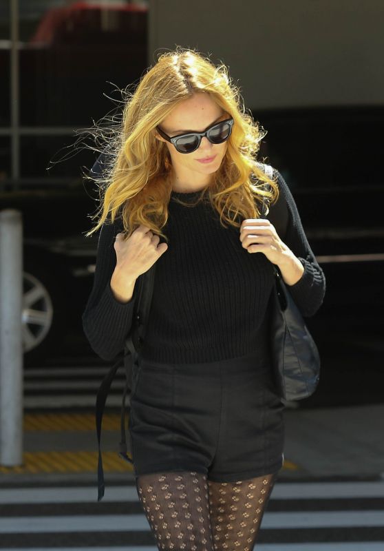 Heather Graham - departing from LAX Airport, September 2015