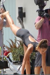 Jessica Alba on the Set of Braun Commerical in Los Angeles, September 2015