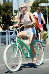 Julianne Hough in a Bikini - Riding a Bike in Manhattan Beach, September 2015