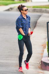 Juliette Lewis Walking Her Dog Teddy in Los Angeles, September 2015