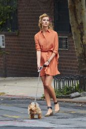 Karlie Kloss Walking Her Dog in New York City, September 2015