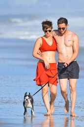 Kate Mara - Walking on a Beach in Malibu, August 2015