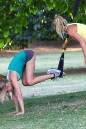 Kimberley Garner - Workout at Some Park, September 2015