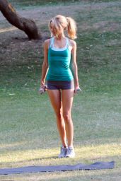 Kimberley Garner - Workout at Some Park, September 2015