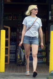 Kirsten Dunst in Jeans Shorts - Shopping in LA, August 2015