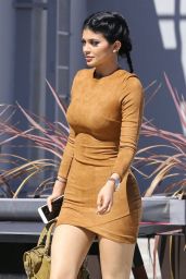 Kylie Jenner Flaunts Her Curves in Skin Tight Dress - Going to Smashbox Studios in Culver City, September 2015